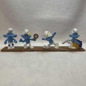 Lot of 4 Smurfs Figures‎ - McDonalds Happy Meal Kids Toys - 2011 & 2013 Peyo